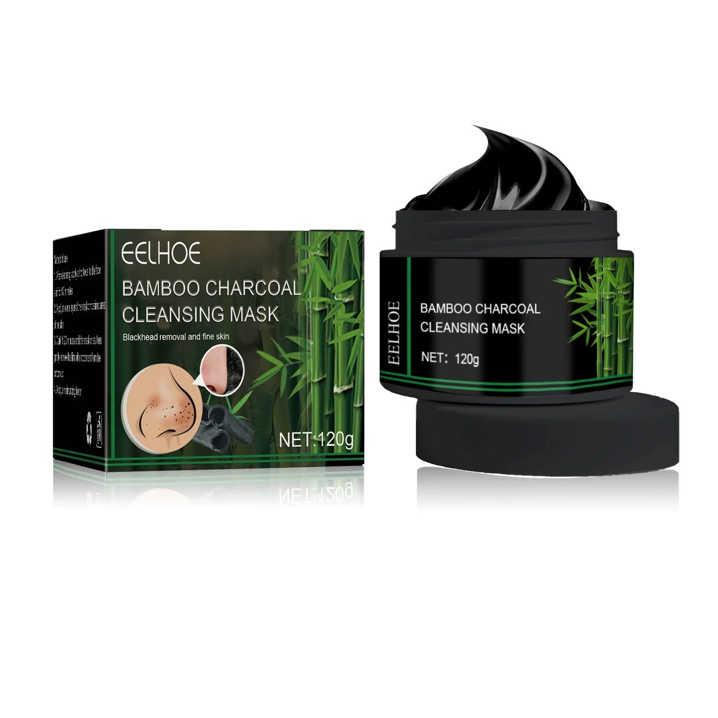 120g Eelhoe Bamboo Charcoal Blackhead Remove Tear Facial Mask Deep Clean Shrink Pores Skin Care Nasal Clear Facial Mask Gel
