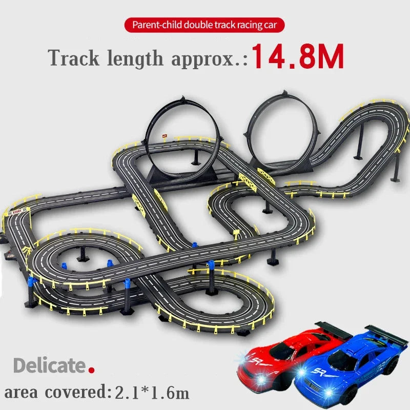 RC Railway Car1:43 Accessories Toy Electric Race Track Vehicle Double Battle Speedway Profissional Slot Car Circuit Racing Gift