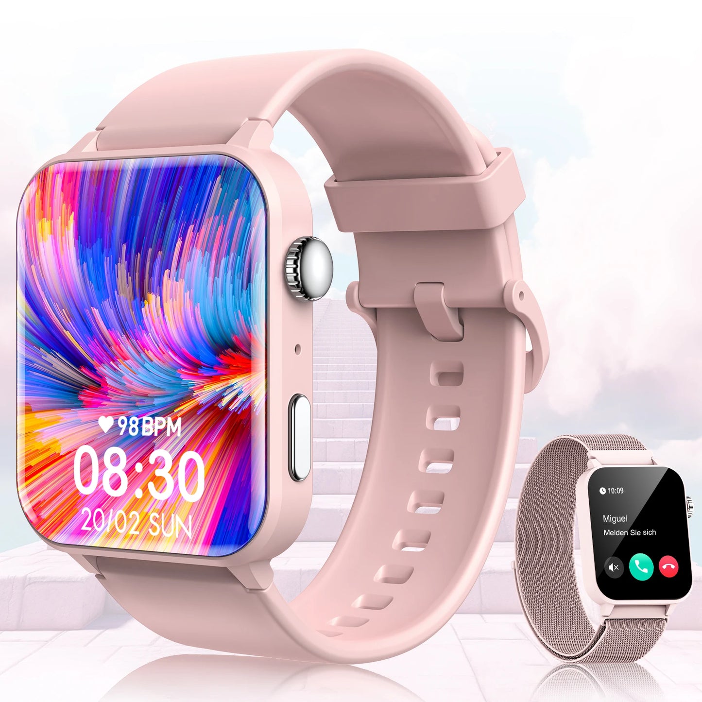Baolubao 【2024 Global Version】 Smart Watch Calling Function 100+ Sports Modes 24H Health Monitor Smartwatch Christmas Gift
