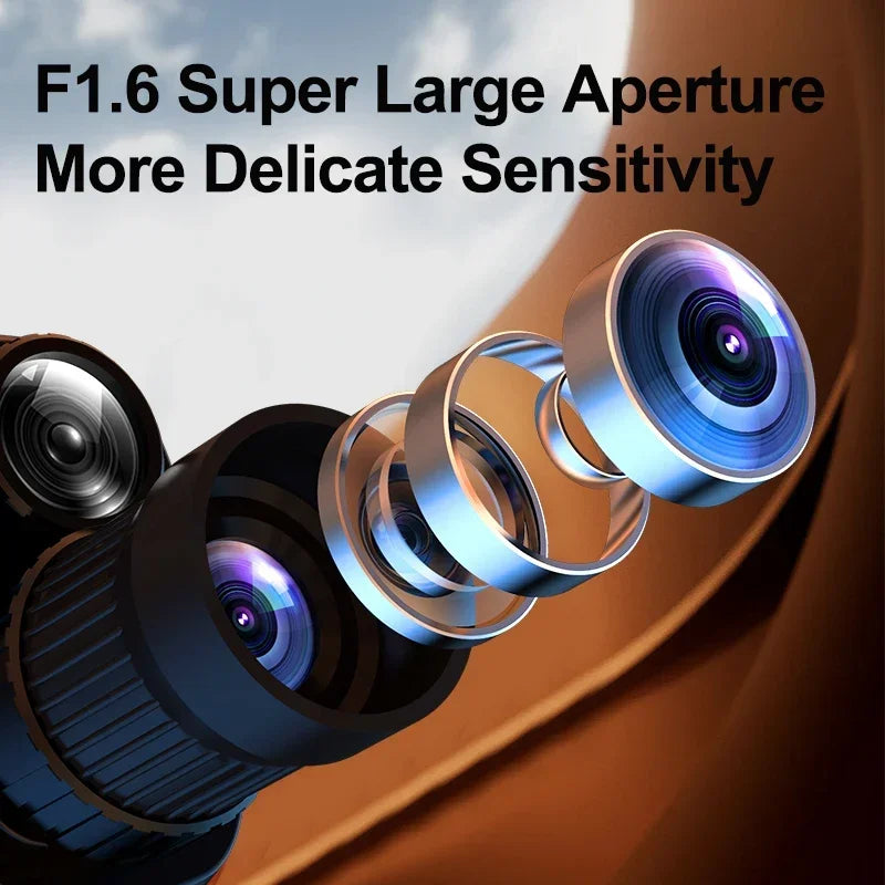 16X Zoom Night Vision Monocular with 2000mAh Rechargeable Battery Wrist Strap Handheld Infrared Scope Telescope for Hunting