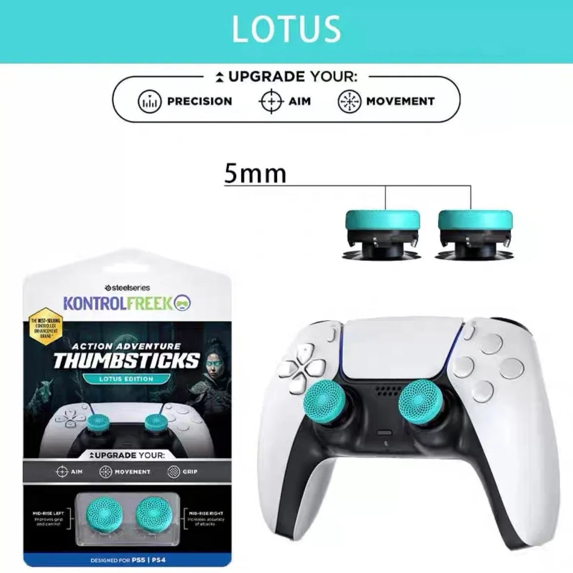 Freek Galaxy FPS for Playstation PS4 High-Rise Analog Stick PS5 Joystick Controller Performance Command Stick Game Silicone cap