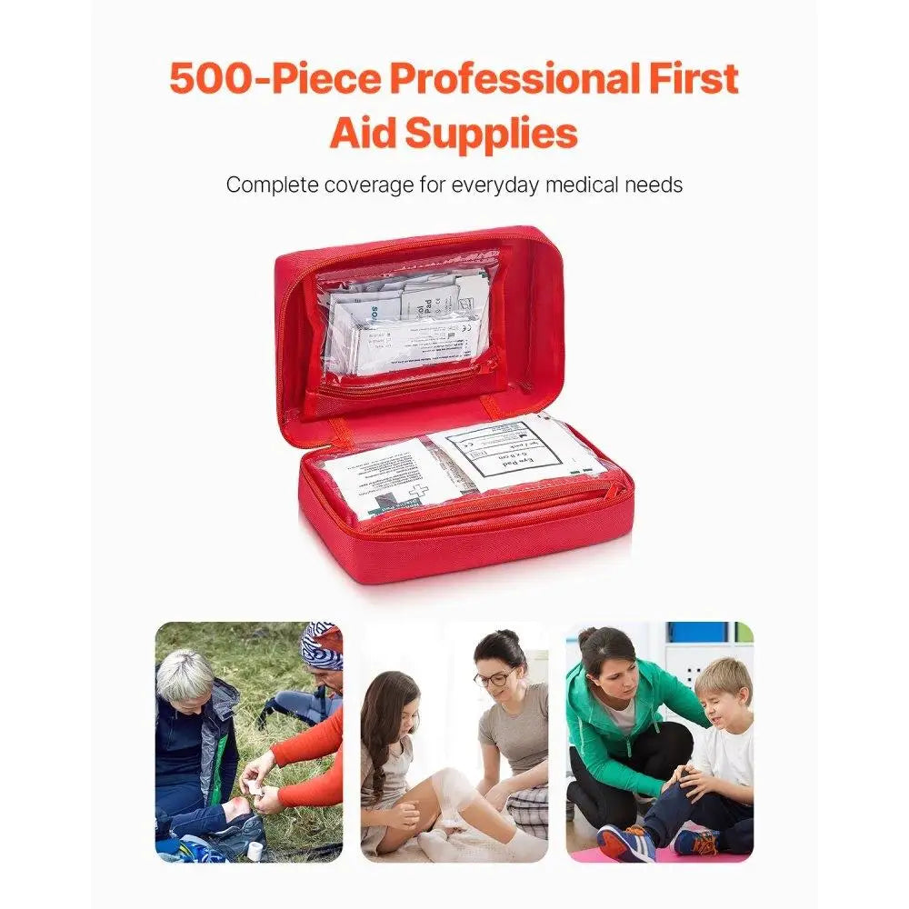 Survival Kit 500 Pieces Emergency Medical Supplies First Aid Bag for Home Car Outdoor Use