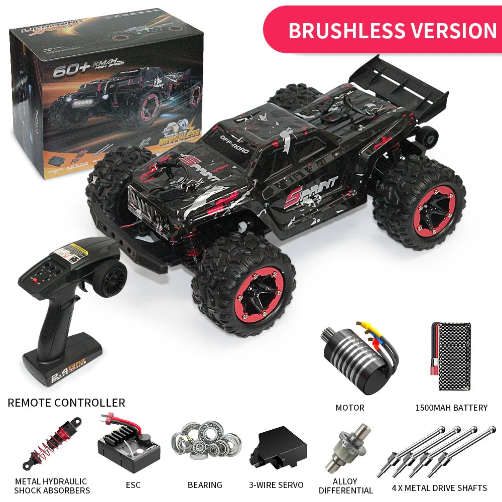 1:18 4WD RC Off-Road Toy Truck - High-Speed (60km/h Brushless) & Standard (40km/h Brushed) - Climbing Remote Control Car