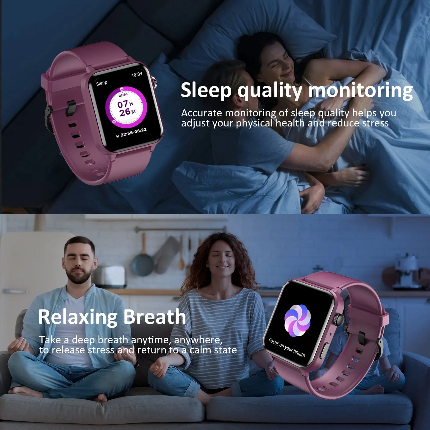 Baolubao 【2024 Global Version】 Smart Watch Calling Function 100+ Sports Modes 24H Health Monitor Smartwatch Christmas Gift