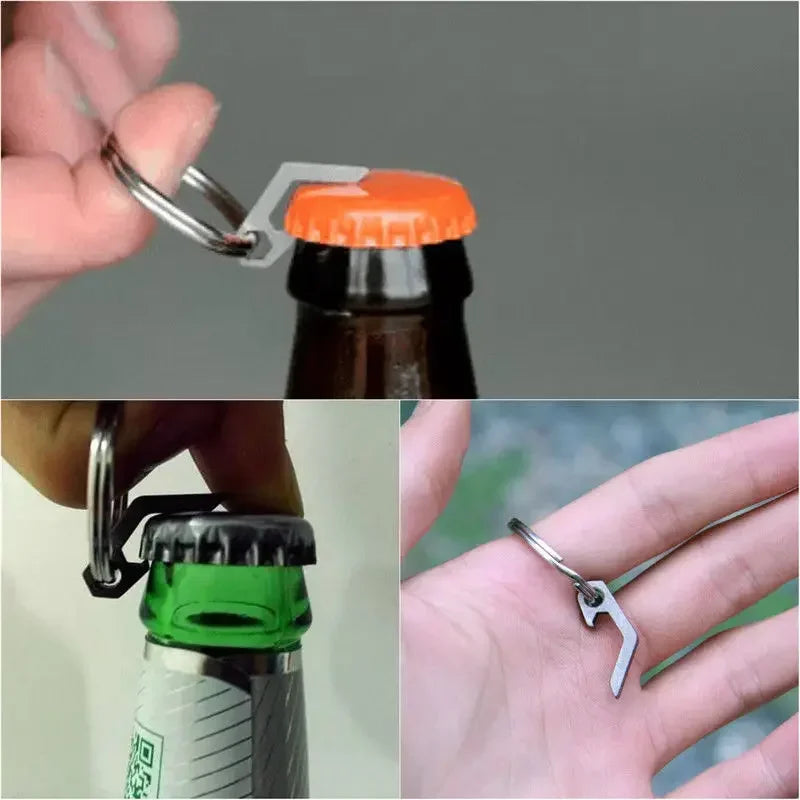 EDC Gear mini lightweight bottle beer opener keyring pocket tool utility gadget Outdoor Camp Hike Camping Gear key Chains