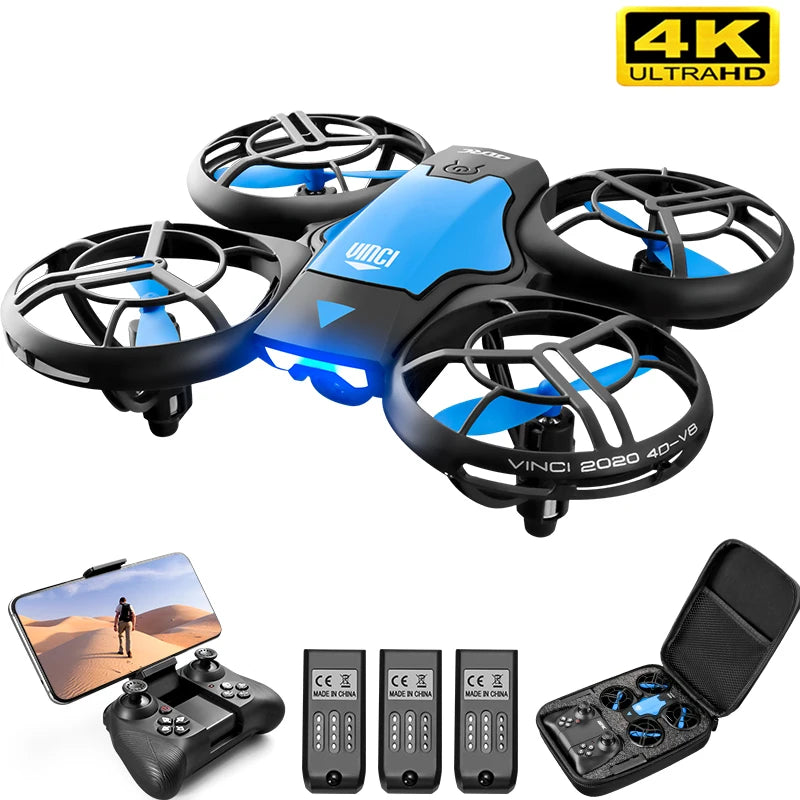 New Mini Drone 4k profession HD 1080P Wide Angle Camera WiFi FPV RC Dron Height Keep Drones Helicopter Kids Toys 4DRC