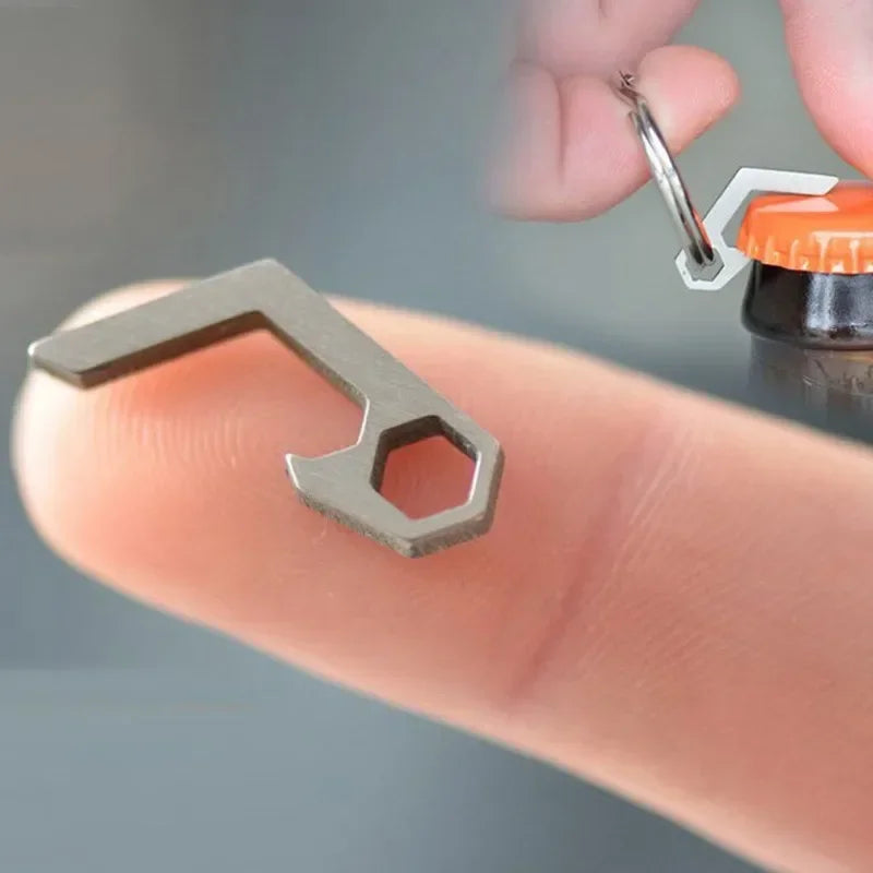 EDC Gear mini lightweight bottle beer opener keyring pocket tool utility gadget Outdoor Camp Hike Camping Gear key Chains