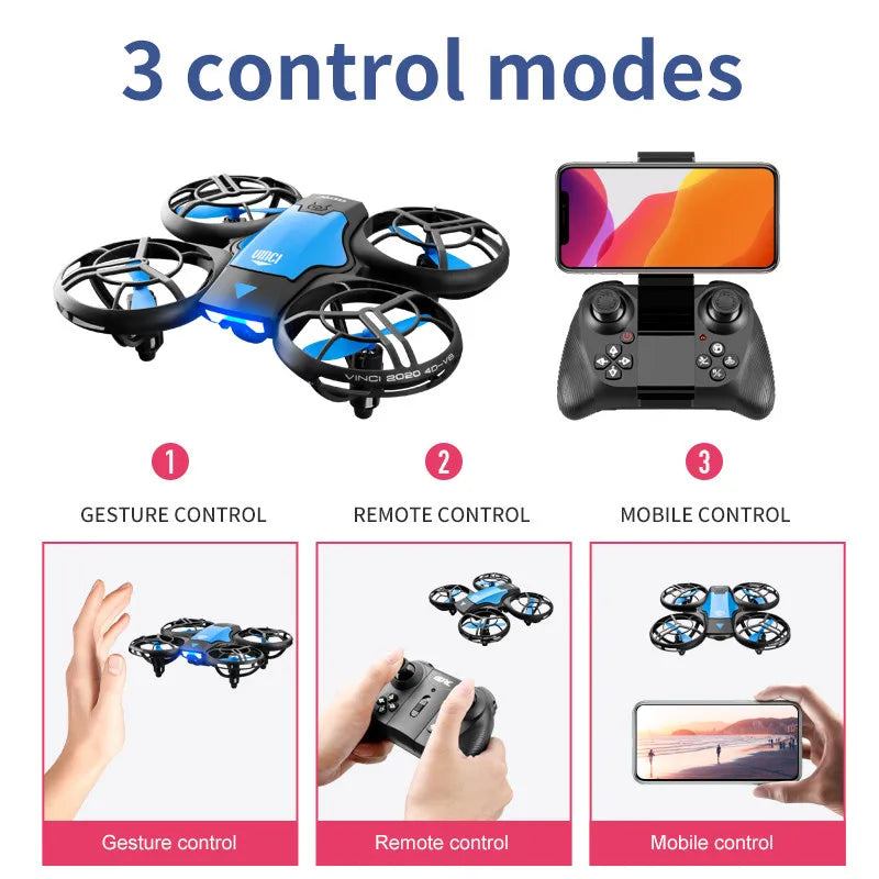 New Mini Drone 4k profession HD 1080P Wide Angle Camera WiFi FPV RC Dron Height Keep Drones Helicopter Kids Toys 4DRC