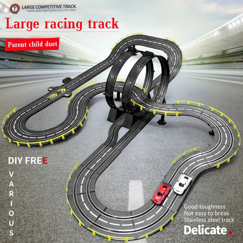 RC Railway Car1:43 Accessories Toy Electric Race Track Vehicle Double Battle Speedway Profissional Slot Car Circuit Racing Gift