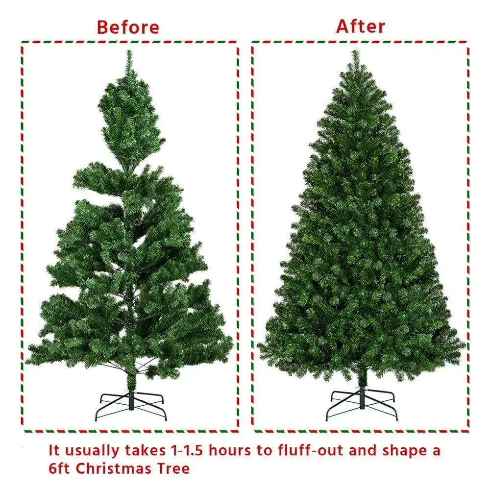 Artificial Christmas Tree Green Spruce Prelit Holiday Decor Premium Material Eco-Friendly Durable Stand Clear Warm Lights