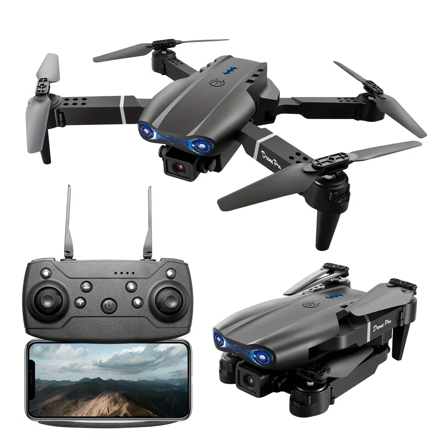 Professional RC Drone, Dual Camera Double Folding RC Quadcopter Height Hold Remote Control Toy, Remote Control Beginner Men'