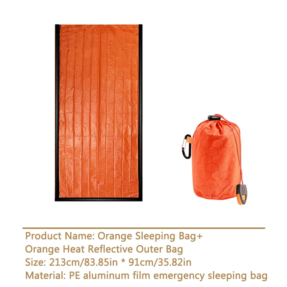 Warm Windproof Waterproof Emergency Sleeping Bag Portable Bivy Sack PE Aluminum Film for Camping Hiking Outdoor