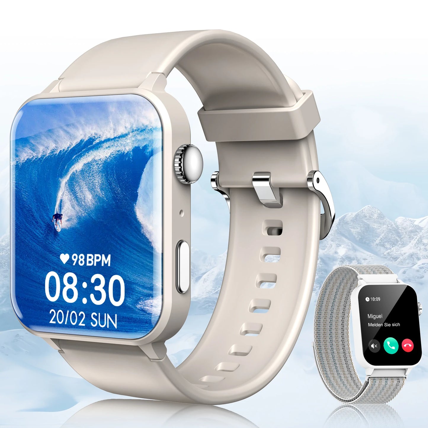Baolubao 【2024 Global Version】 Smart Watch Calling Function 100+ Sports Modes 24H Health Monitor Smartwatch Christmas Gift