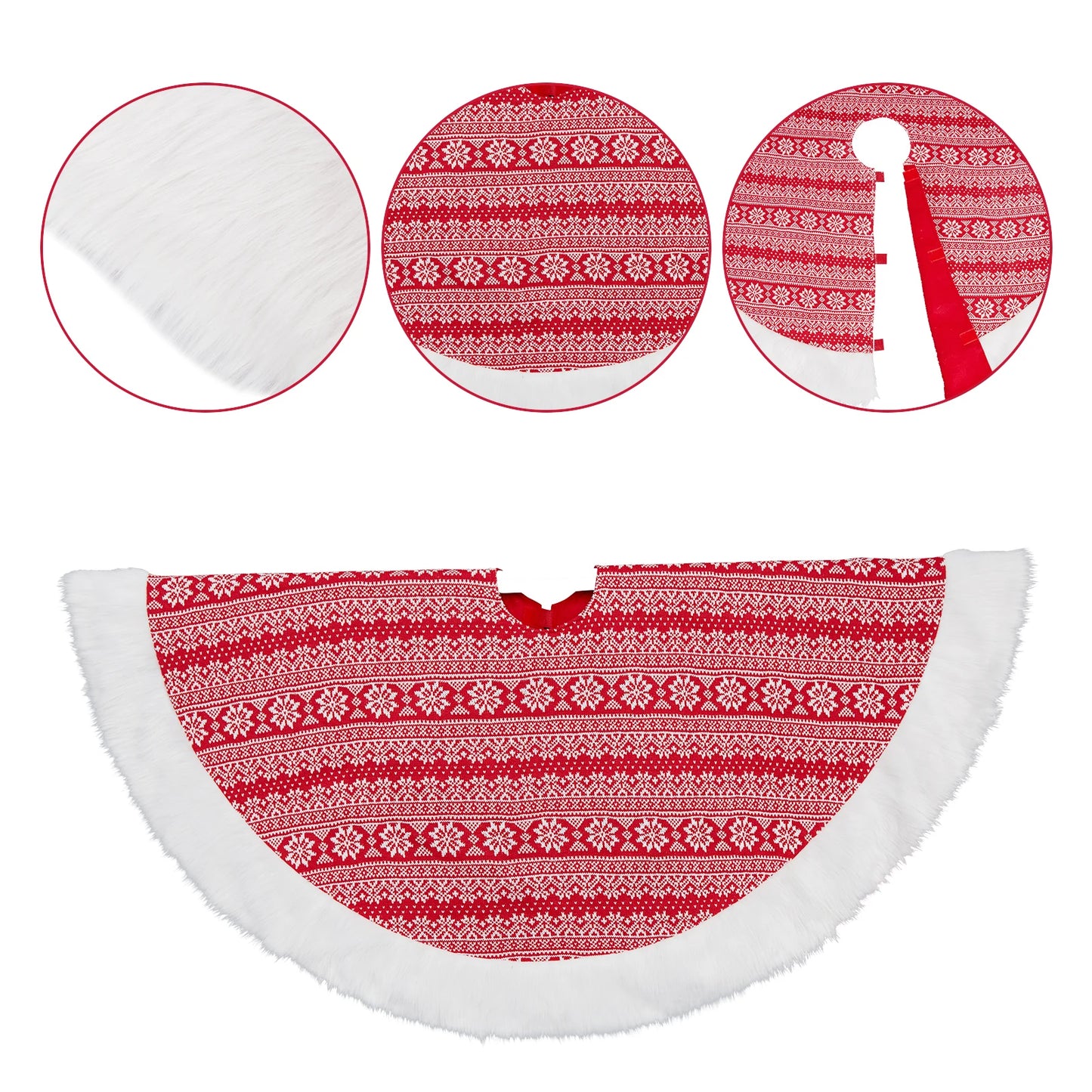 48 Inch Christmas Tree Skirt For Holiday New Year Large Tree Red White Plaid Christmas Tree Skirt Red, Xmas Tree Skirt