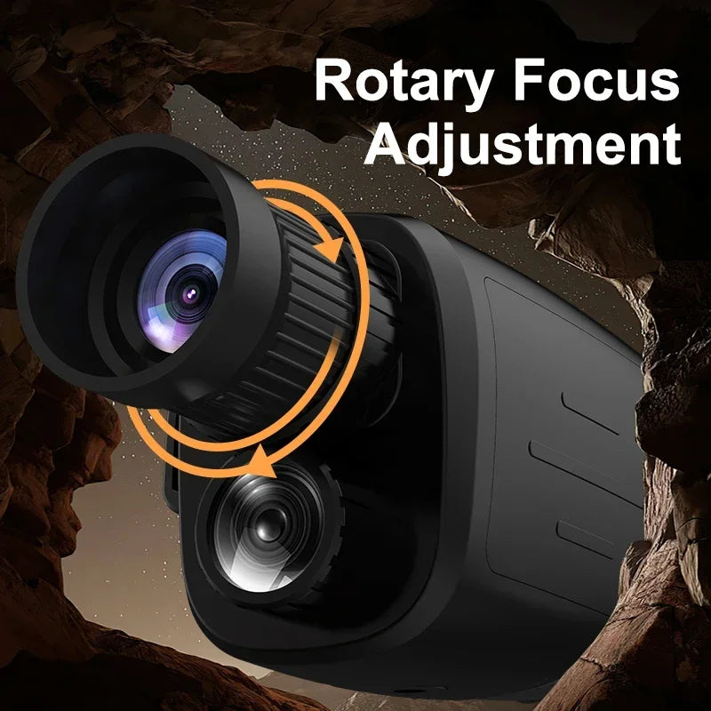 16X Zoom Night Vision Monocular with 2000mAh Rechargeable Battery Wrist Strap Handheld Infrared Scope Telescope for Hunting