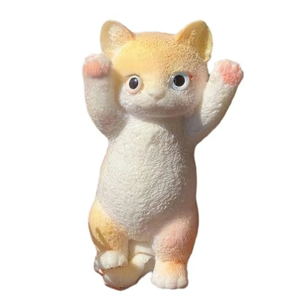 Cat Squeeze Toy Cat Decompression Toy Soft TPR Super Cute Stress Relieving Toy Doll Gifts for Kids Christmas Stocking Stuffers