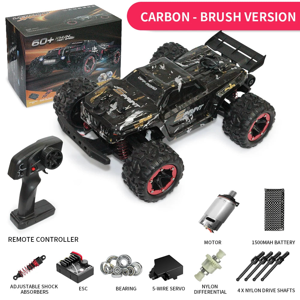 1:18 4WD RC Off-Road Toy Truck - High-Speed (60km/h Brushless) & Standard (40km/h Brushed) - Climbing Remote Control Car