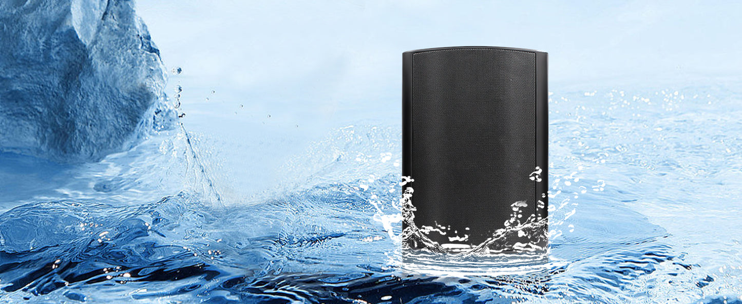 Herdio 800W 6.5 Inch Outdoor Speakers Bluetooth Waterproof Wired Tweeter Wall Mounted Subwoofer for Patio Home Theater,2 Pairs