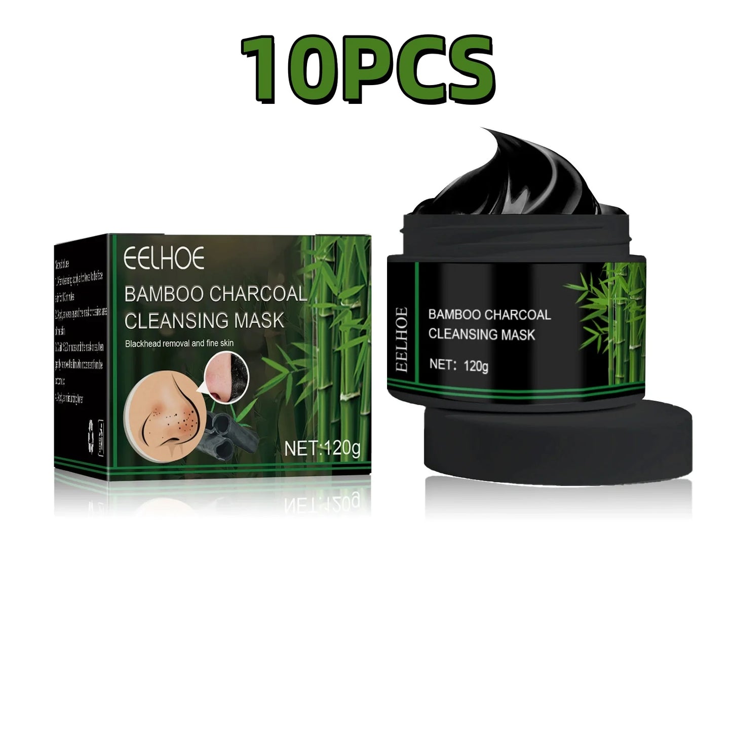 120g Eelhoe Bamboo Charcoal Blackhead Remove Tear Facial Mask Deep Clean Shrink Pores Skin Care Nasal Clear Facial Mask Gel