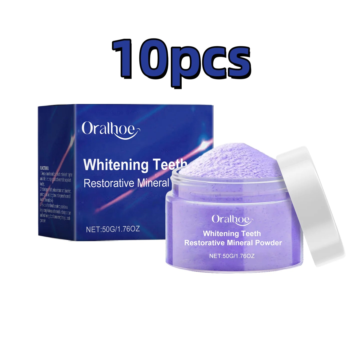 Oralhoe 50g Whitening Tooth Powder Purple Teeth Bleaching Oral Hygiene Care Remove Stains Clean Fresh Breath Purple Teeth Powder