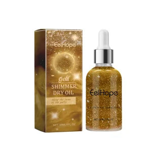 Eelhope Body Glitter Oil Natural Face Shimmer Shiny Moisturizing Waterproof Lasting Skin Brightening Liquid for Summer Party
