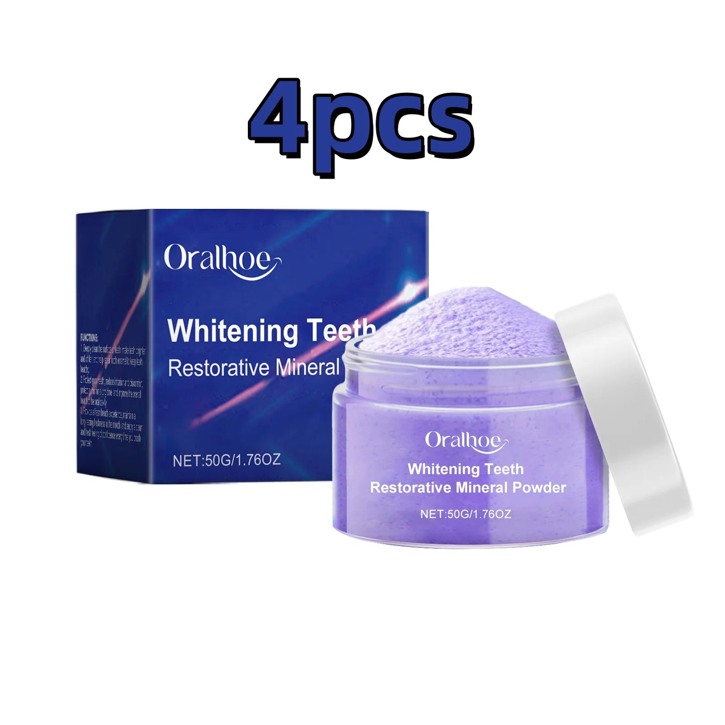 Oralhoe 50g Whitening Tooth Powder Purple Teeth Bleaching Oral Hygiene Care Remove Stains Clean Fresh Breath Purple Teeth Powder