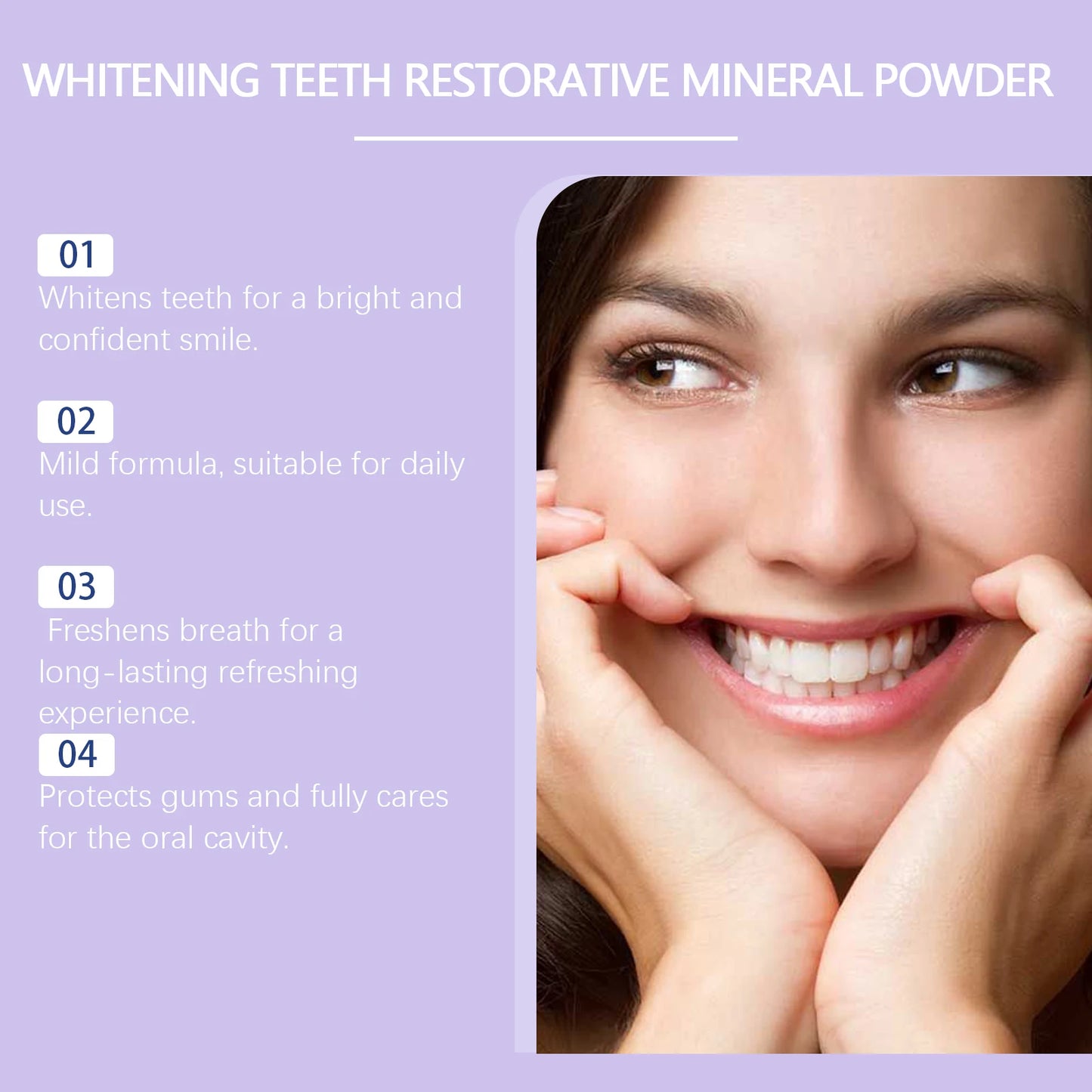 Oralhoe 50g Whitening Tooth Powder Purple Teeth Bleaching Oral Hygiene Care Remove Stains Clean Fresh Breath Purple Teeth Powder