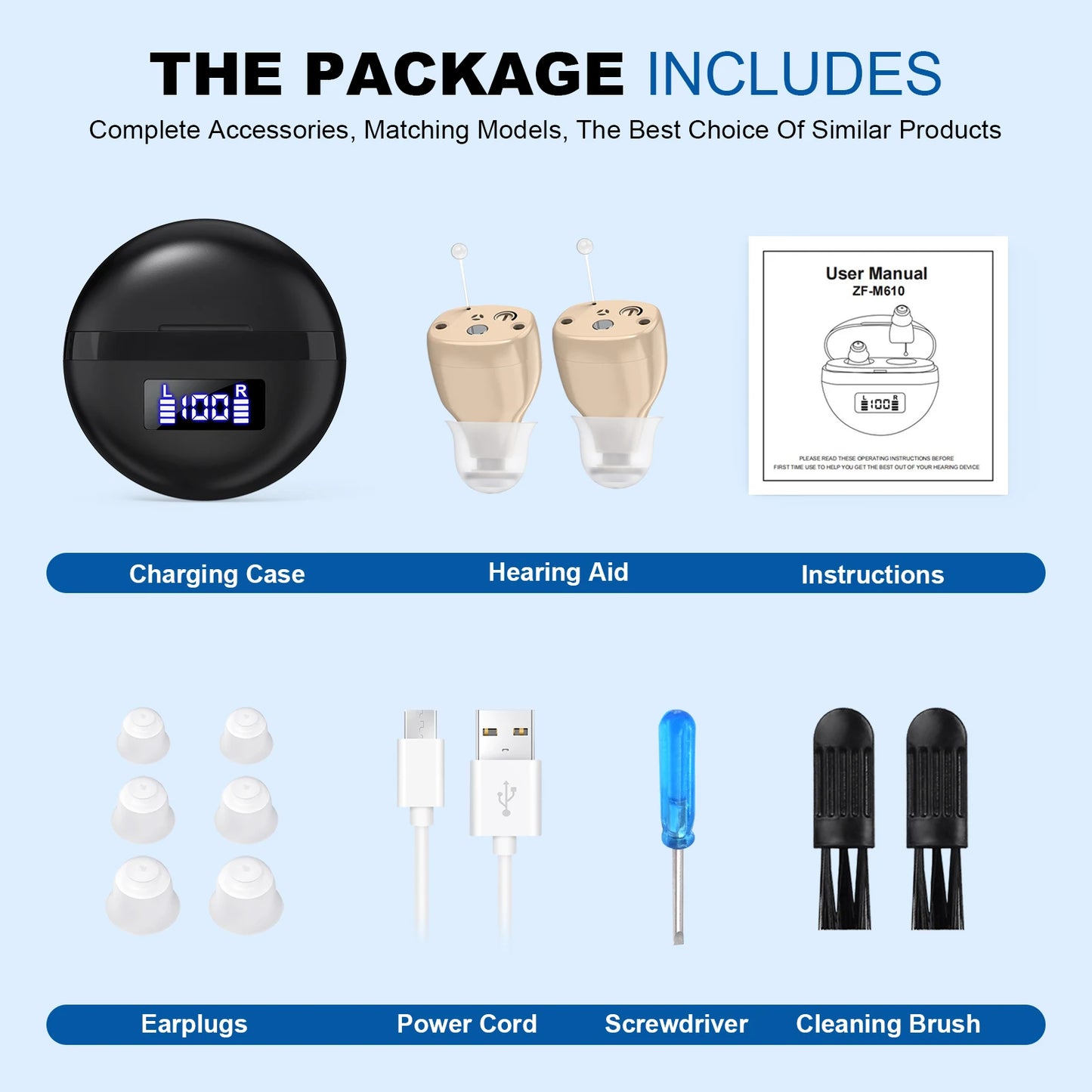 Rechargeable Portable Hearing Aids For Deafness ITE Invisible Hearing Amplifiers Invisible Hearing Amplifiers
