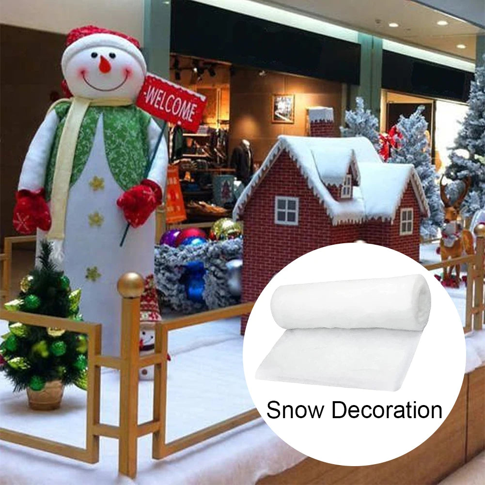 Christmas Winter Artificial Snow Blankets DIY Decor for Xmas Tree Ornament Soft Fake Snow Cotton Carpet Soft Rolls White Snow