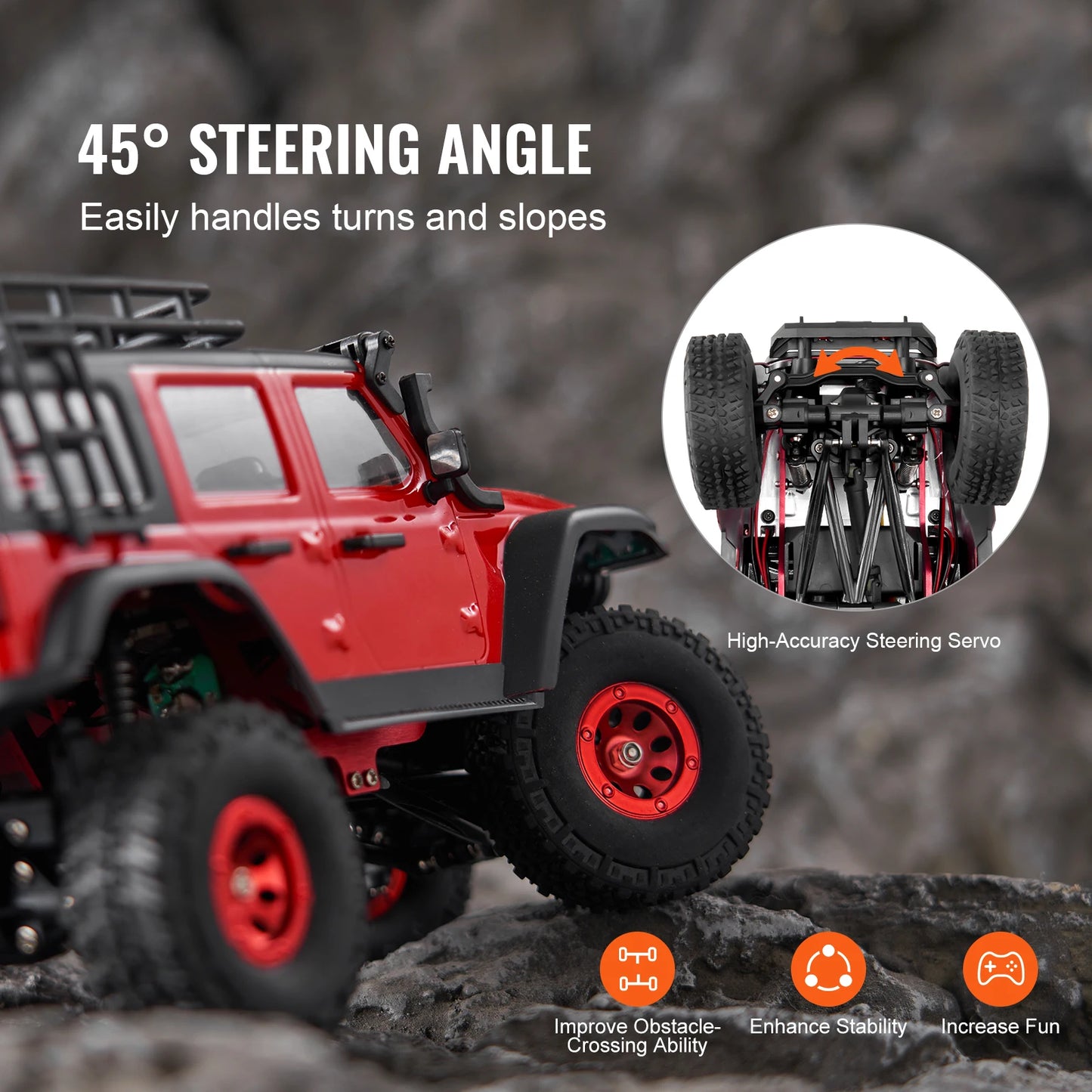 SucceBuy RC Cars 3km/h 1/24 Off Road All Terrain 4WD with Full Lighting Remote Control Racing Truck for Adults and Kids Toys