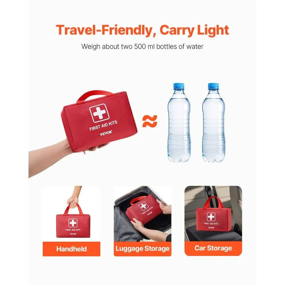 Survival Kit 500 Pieces Emergency Medical Supplies First Aid Bag for Home Car Outdoor Use