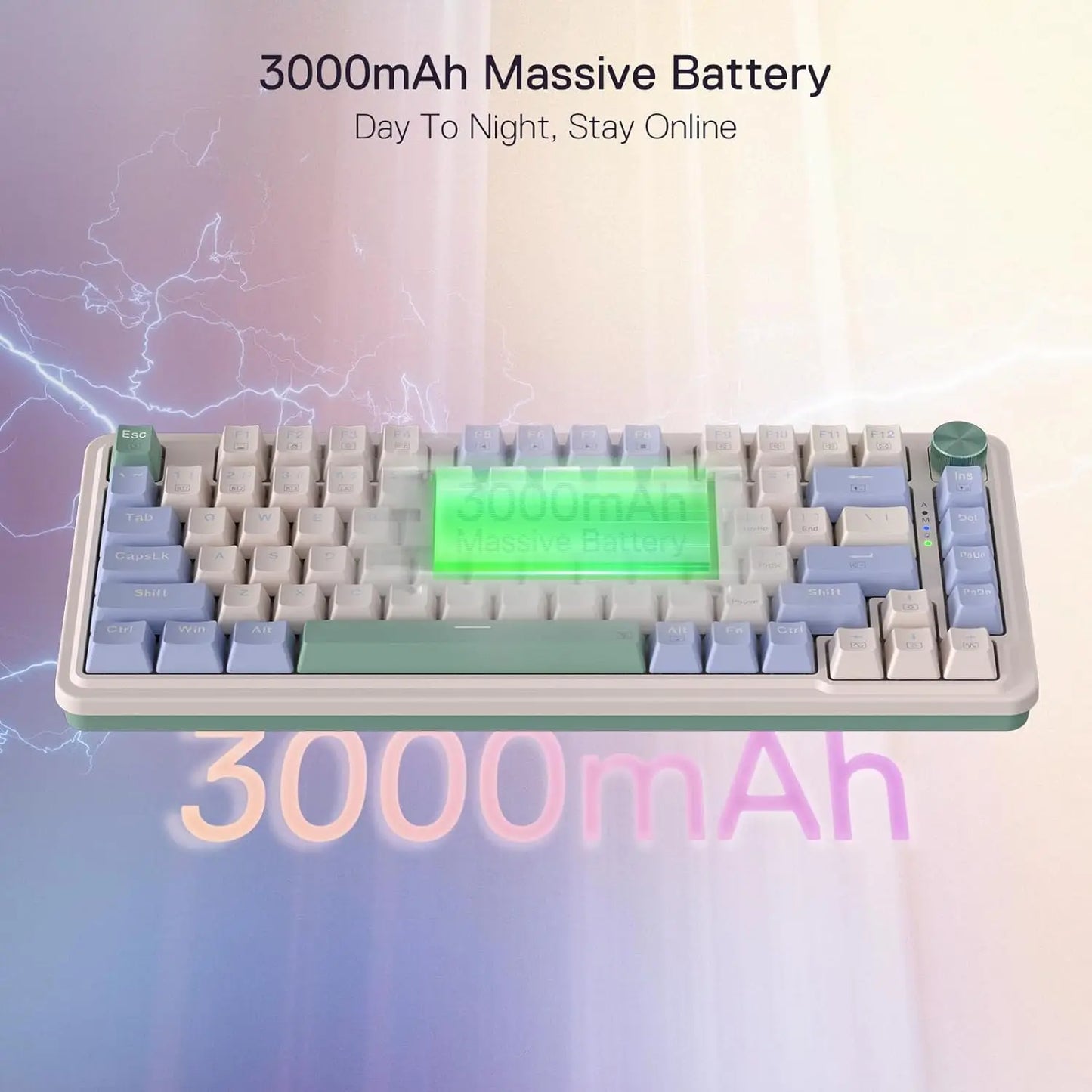 Redragon K673 PRO 75% Wireless Gasket RGB 3-Modes 81 Keys Compact Mechanical Hot-SwapGaming Keyboard