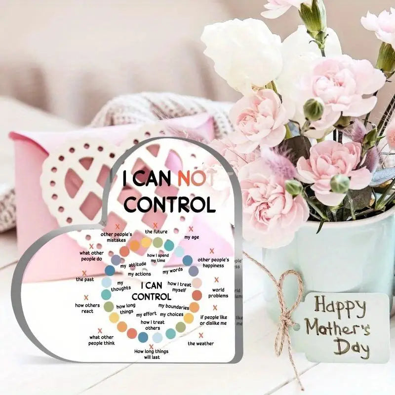 1pc Mental Health Affirmation Heart Sign - Acrylic Therapy Decor for Classroom & Christmas