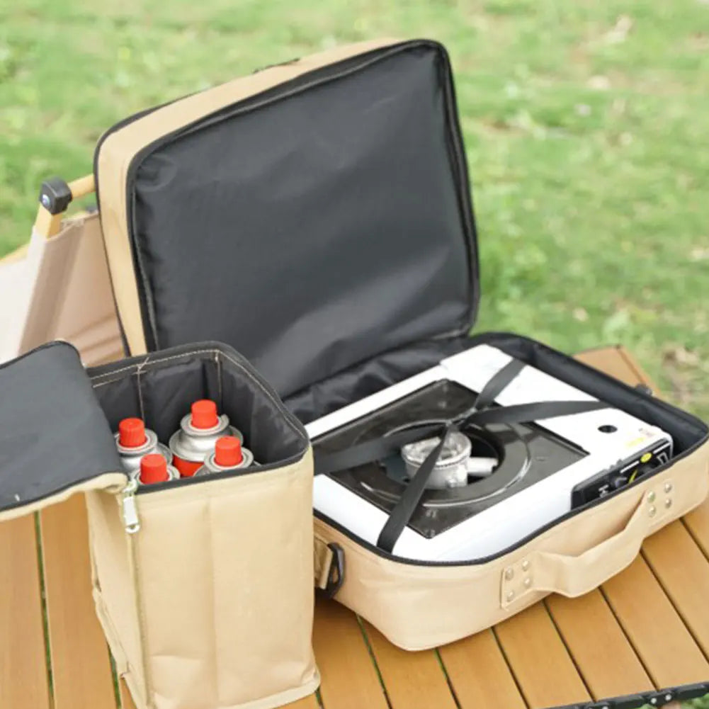 Double Layers Outdoor Camping Gas Tank Storage Bag Oxford Cloth Large Capacity Ground Nail Tool Bag Gas Canister Picnic Bags