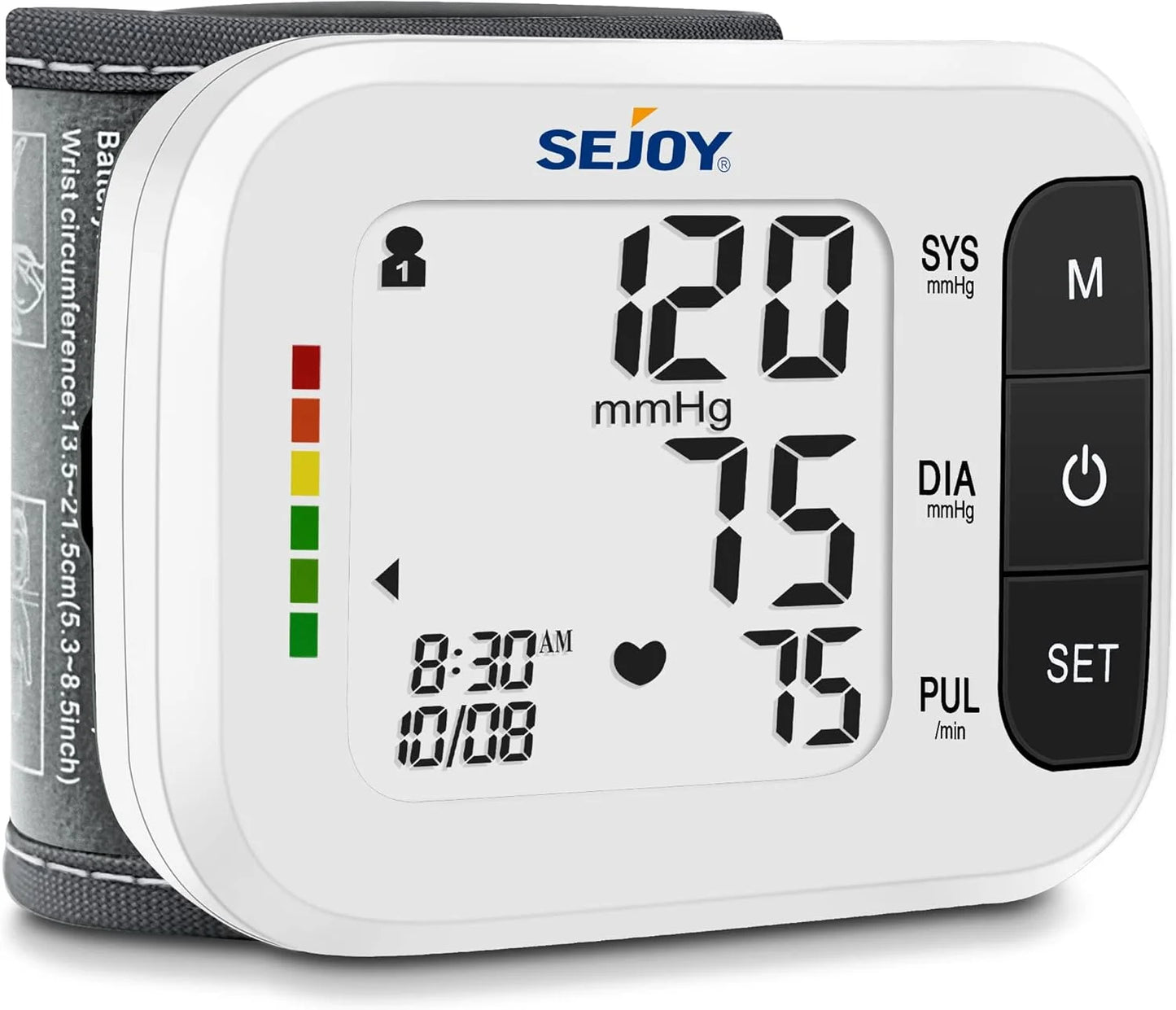 Blood Pressure Machine Wrist Blood Pressure Cuff Wrist BP Monitor Wrist Cuff Automatic Monitor with Heartbeat Detection