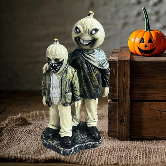 Spooky Witch Cauldron Figurine Decorations Haunted House Resin Halloween Table Centerpiece for Home Office Party Décor