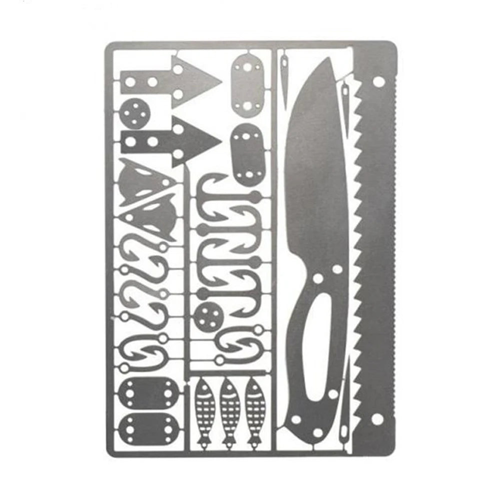 Portable Outdoor EDC Multi Tools Survival Fishing Hook Card for Camping Hiking