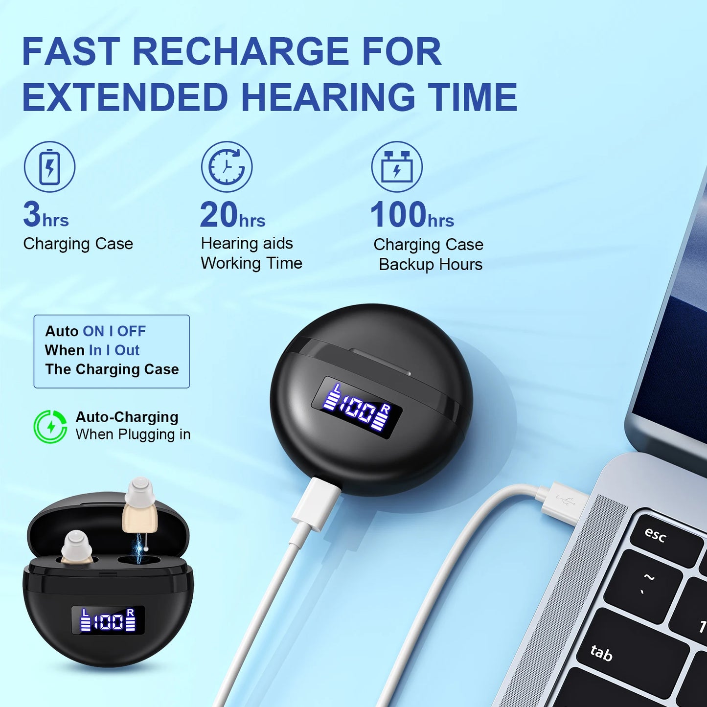 Rechargeable Portable Hearing Aids For Deafness ITE Invisible Hearing Amplifiers Invisible Hearing Amplifiers