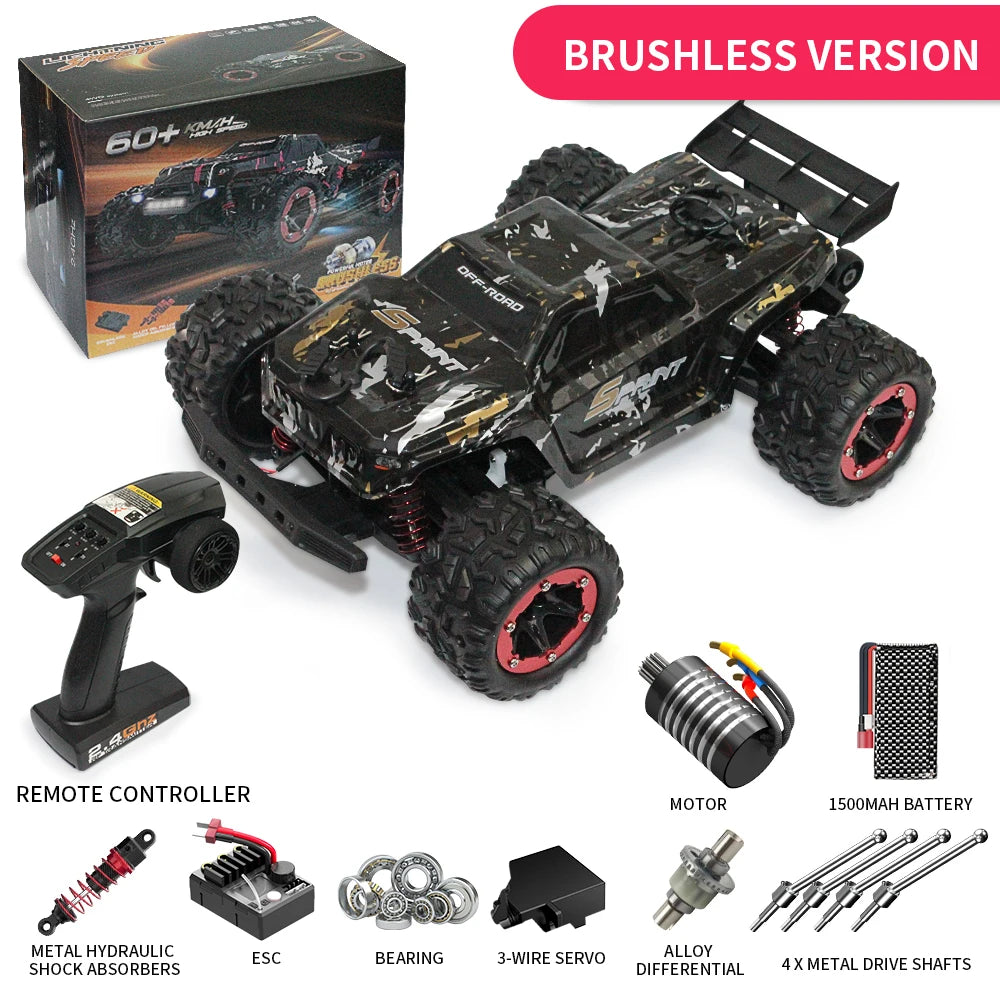 1:18 4WD RC Off-Road Toy Truck - High-Speed (60km/h Brushless) & Standard (40km/h Brushed) - Climbing Remote Control Car