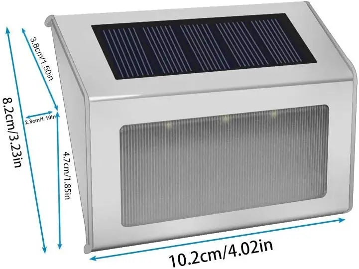Lightess Solar Lights for Steps Deck Solar Stair Light Outdoor Waterproof Stainless Steel LED Fence Light for Garden Pathway