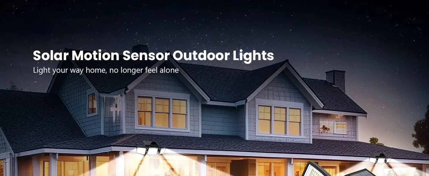 (1/2/3Pack)3 Heads Solar Outdoor Light, 210LED 2500LM Motion Sensor Security Light with Wireless Remote Control, IP65 Waterproof