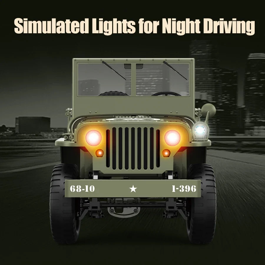 JJRC C8815 Rc Car 1:10 JEEP MB 2.4g 4wd RTR Crawler Climbing Scale Military Truck Offroad Vehicle Adult Toy Gift for Kids