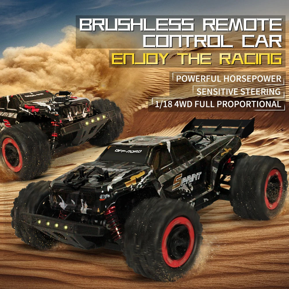 1:18 4WD RC Off-Road Toy Truck - High-Speed (60km/h Brushless) & Standard (40km/h Brushed) - Climbing Remote Control Car