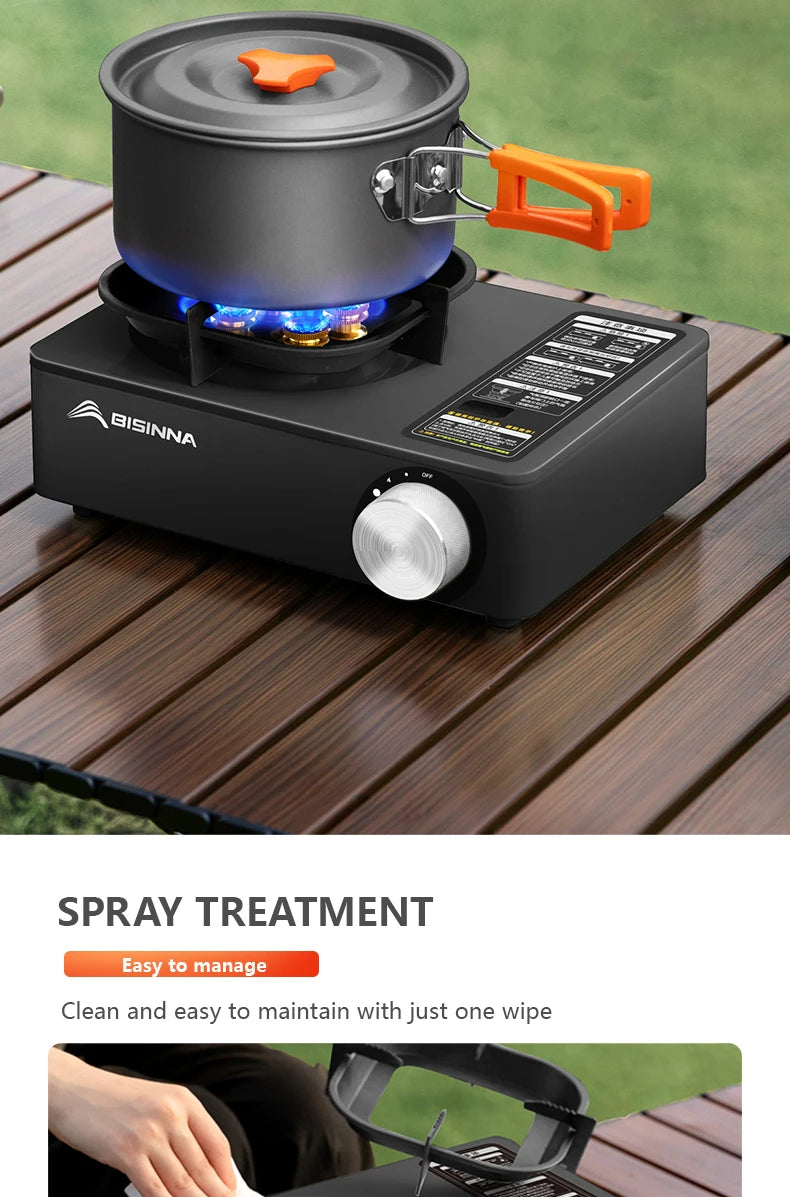 Camping Gas Stove 5800W High Firepower Outdoor Portable Cassette Burner for Picnic Hiking Trekking