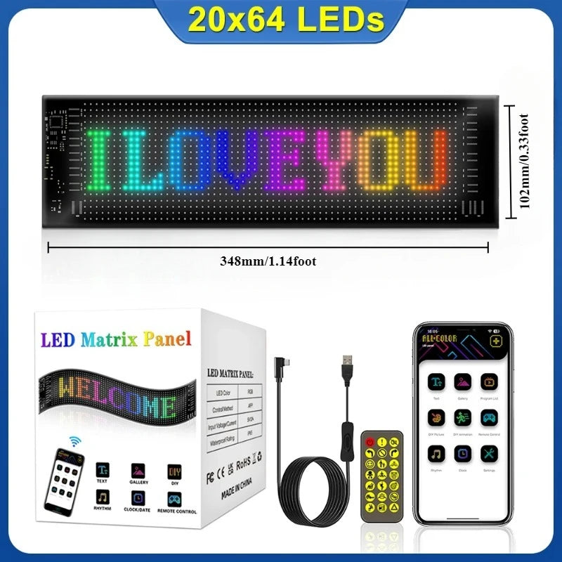 Huge and Bright Devil Eyes LED Matrix Pixel Flexible Panel DIY Programmable for Car Windows Bars and Parties