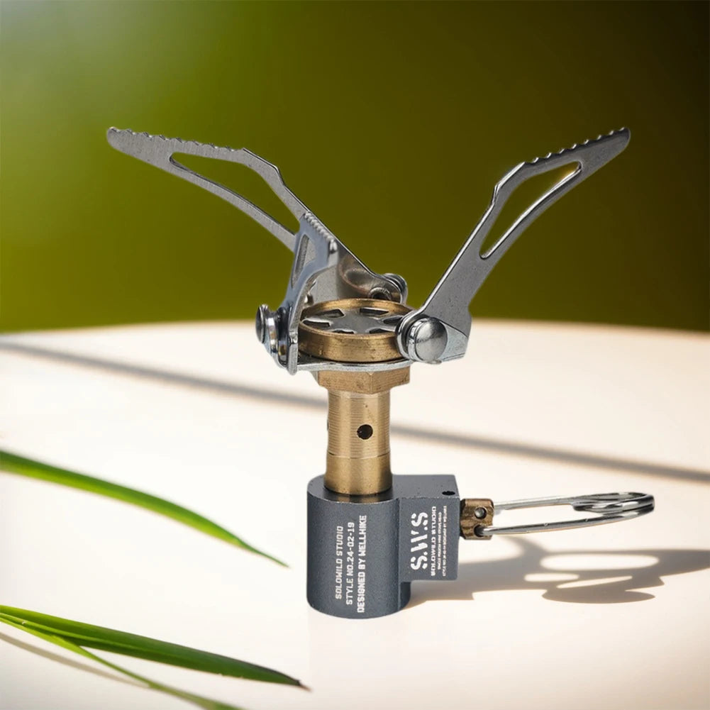 Folding Camping Stove Camping Stove Stand Burner Lightweight Mini Gas Stove Portable Survival Furnace for Outdoor Cooking