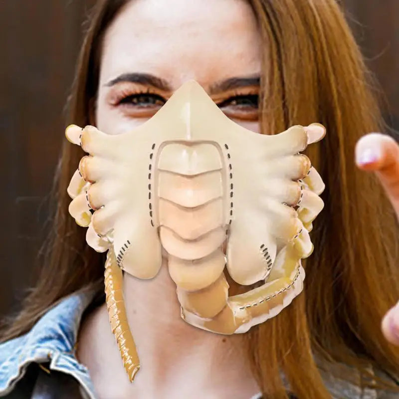 Scary Predator Mask Funny Masks Halloween Party Cosplay Props For Adults Animal Latex Horrific Half Face Mask