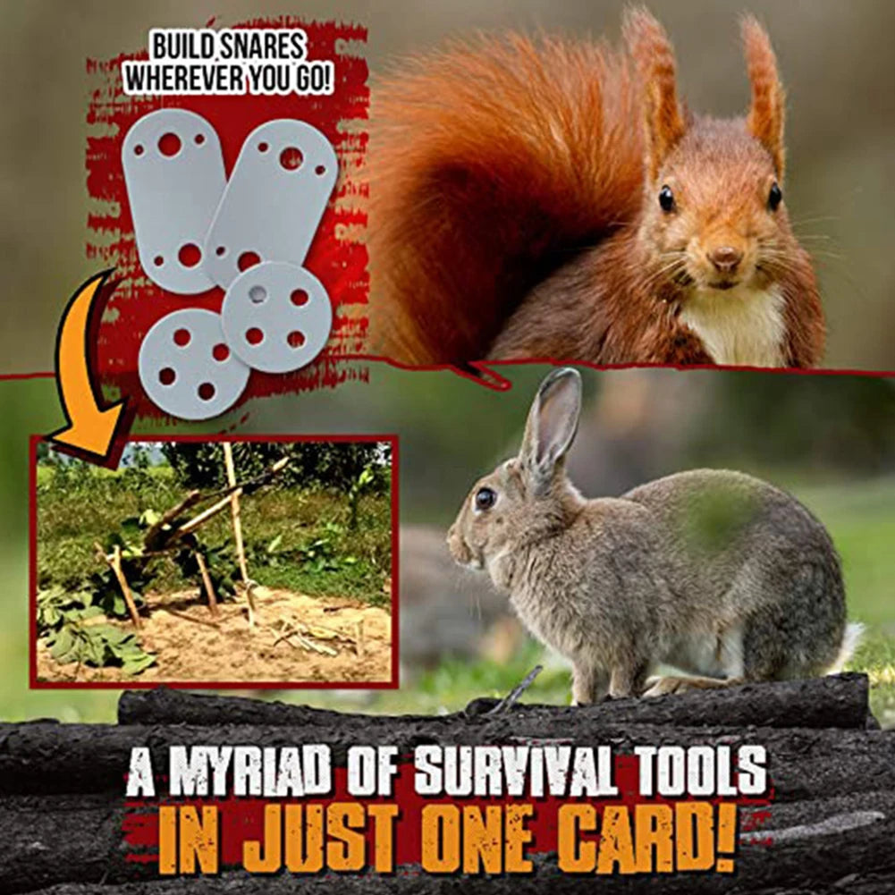 Portable Outdoor EDC Multi Tools Survival Fishing Hook Card for Camping Hiking