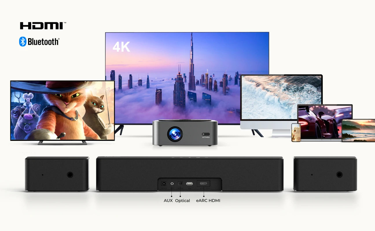 ULTIMEA 450W 5.1 Dolby Atmos Sound Bar, 3D Surround Sound System for Home Theater TV, 2 Surround Speakers & Wireless Subwoofer