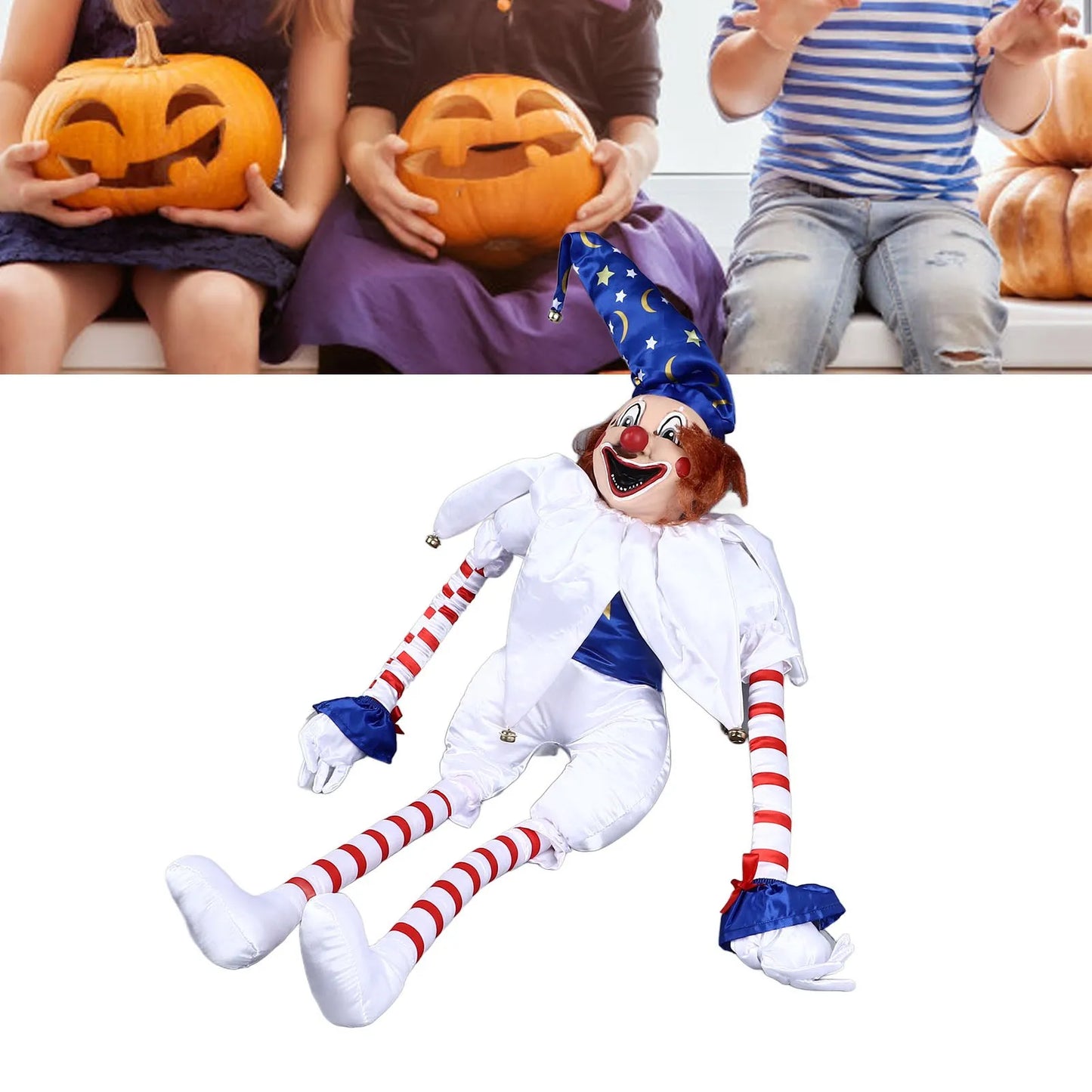 Halloween Clown Doll Halloween Clown Doll Eerie Clown Doll Decoration Hanging Scary Clown Ornament for Horror Themed Activities